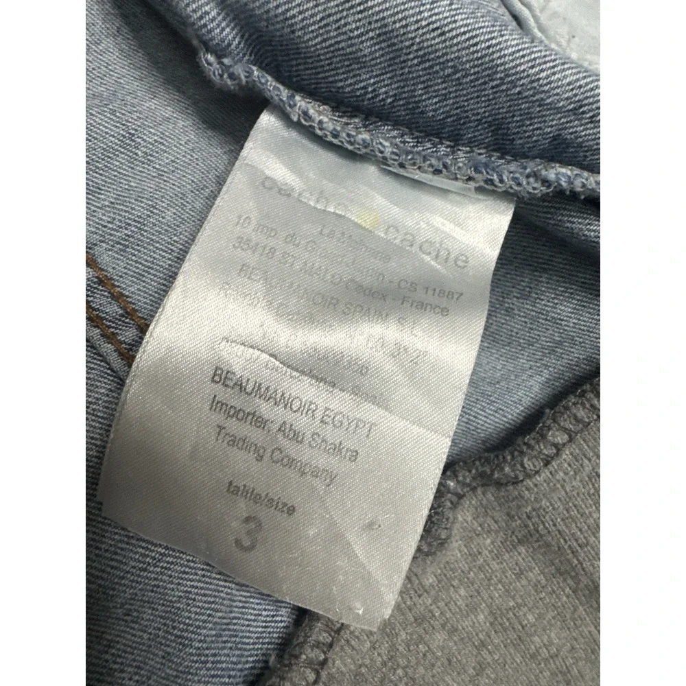 Cache Cache Denim Spirit Girls‎ Denim Jacket Size 3 Knit Sleeve Jean Jacket